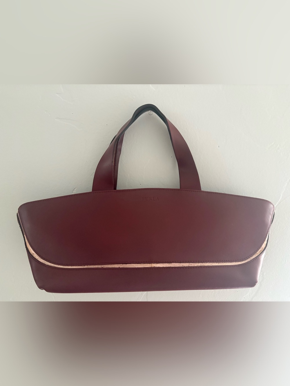 Furla Vintage Burgundy Leather Statement Bag - Read Description/Minor Flaws